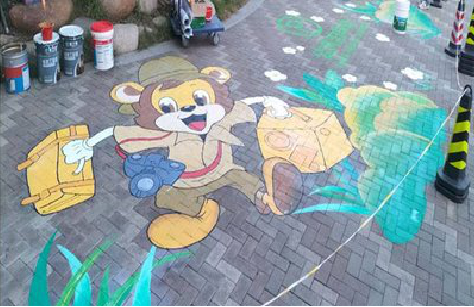 潜江夏季画地面彩绘会遇到的问题