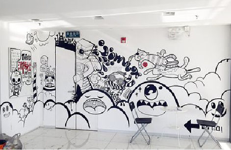 潜江手绘墙并非传统涂鸦。